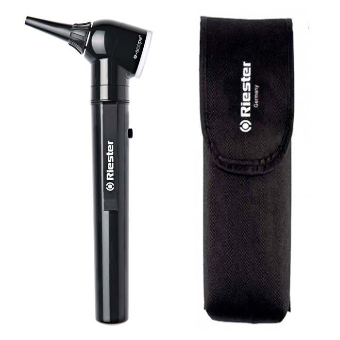 Riester e-scope Отоскоп, прямое освещение, вакуумное, XL 2,5 В, черный, в чехле
